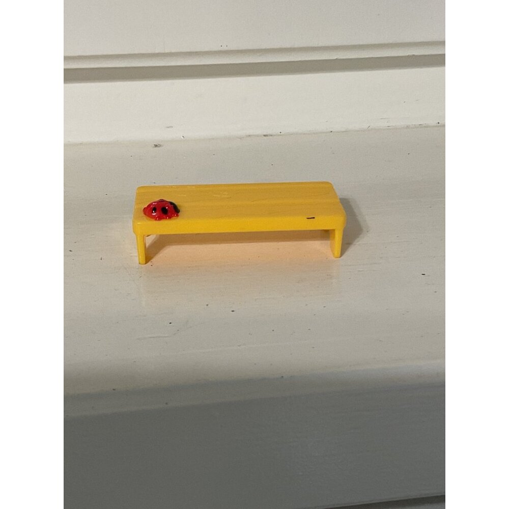 Fisher Price Little People Yellow Picnic Bench With Ladybug